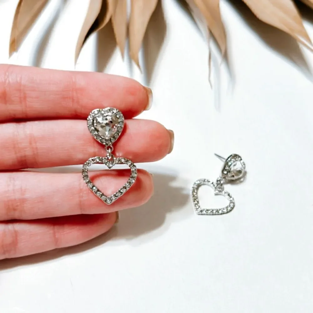 diamond heart  earrings  H150